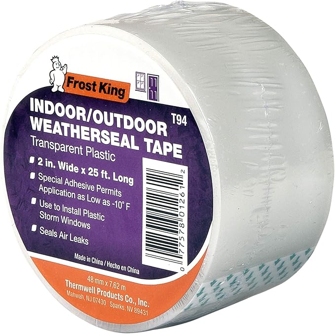 Frost King Clear T94H Plastic Weather-Seal Tape 2-Inch by 25-Feet, 2" X ft, Foot