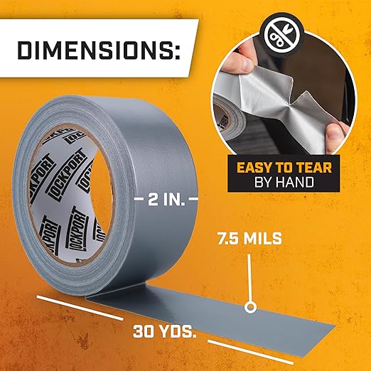 Lockport Bulk Silver Duct Tape - 24 Roll Multi Pack - 30 Yards x 2 Inch - Duct Tape Heavy Duty Waterproof - Bulk Pack for B2B, Home Use, DIY, Repairs and Packing Tape