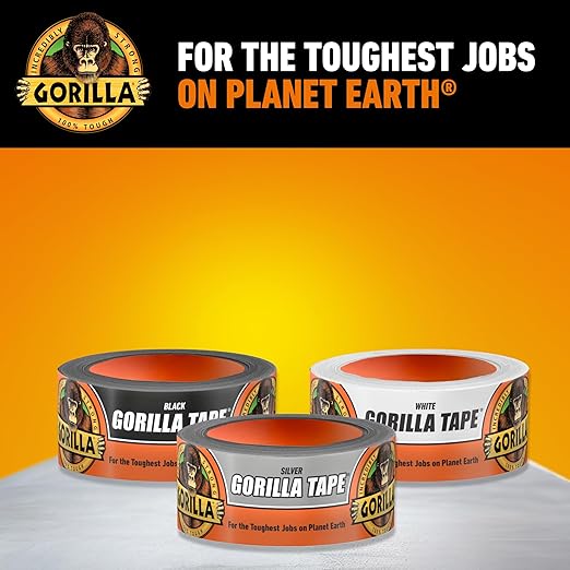 Gorilla Tape, 1.88 in x 30 yd, Silver (Pack of 1) - Duct, Utility, Triple Layer Strength, Indoor & Outdoor, Weather Resistant Shell