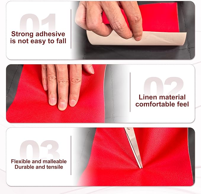 PATIKIL Leather Patches Tape for Furniture, 6.3 x 61 Inch Self Adhesive Vinyl Leather Repair Kit Cover Sheet for Couch, Sofa, Car Seats, Office Chair, Navy Blue