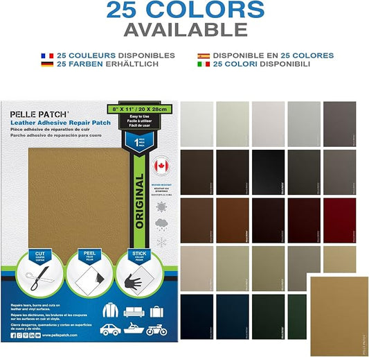 Leather Steering Wheel Repair Kit - 25 Colors Available - Original 8x11 - Yellow