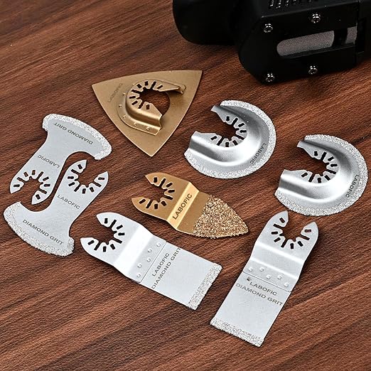 3Pcs Diamond Oscillating Blades, Flush Cut Grout Oscillating Multi Tool Blades for Grout Removal, Cleaning Mortar and Soft Tile Cut