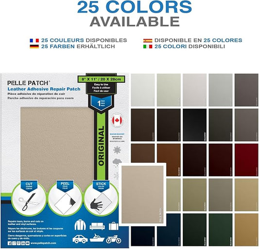 Leather Patches for Couch - 25 Colors Available - Original 8x11 - Cream
