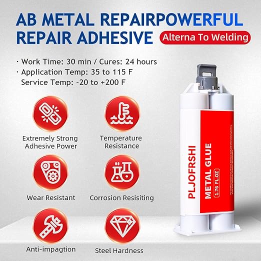 Metal Glue,Muffler Repair kit,Waterproof Sealing Epoxy Adhesive, Liquid Metal Filler,The Strongest for Metals Plastics Steel Ceramics Fiberglass