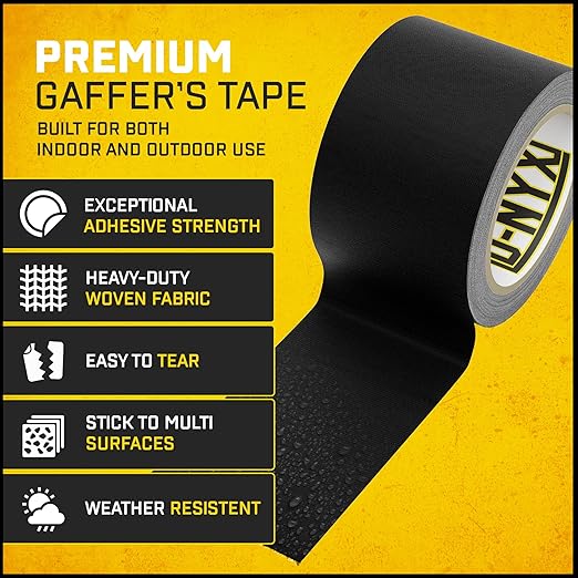 D-NYX Gaffer Tape 3 Inch x 1 Pack White Gaff Tape No Residue, Multipurpose, Heavy Duty Gaffers Tape, Matte Finish Non-Reflective Waterproof Real Professional Grade White Gaffer Tape