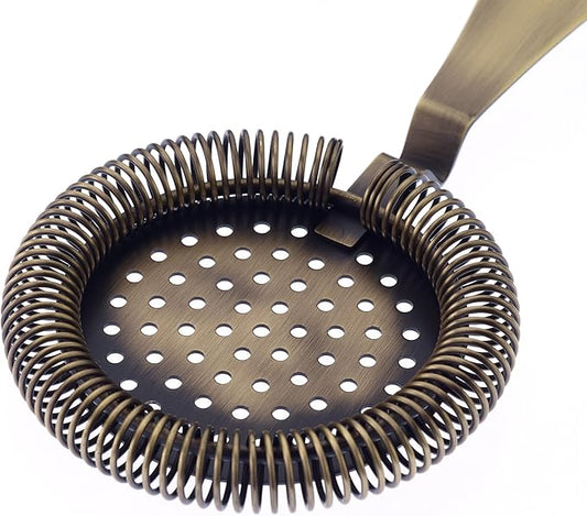 Barfly Deluxe Antique Hawthorne Spring Strainer, Antique Gold