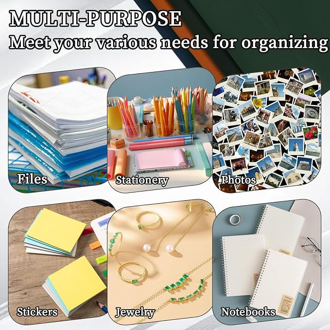 MultiBey A4 Document Holder, PU Leather File Folder, File Organizer Filing Envelope Portfolio Case with Magnetic Snap Button for Home School Office Stationery Green