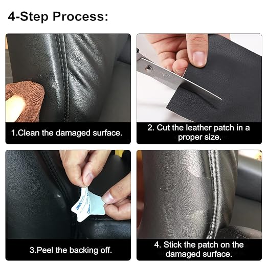 ILOFRI Leather Repair Patch 8x11 inch 2 Pcs, Self Adhesive Vinyl and Leather Repair Kit for Couch, Car Seats, Boat Seat, Furniture, Upholstery, Auto Interior, Sofa, Chair -Ivory Brown #1
