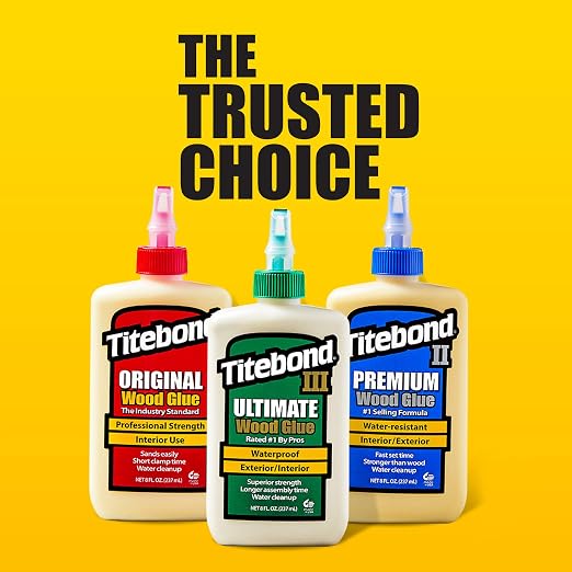 Titebond Original Wood Glue 5062, Industry Standard for Woodworking, Furniture Repair/Assembly, Construction, Home Repair or Modeling, 4 oz (Pack of 2)