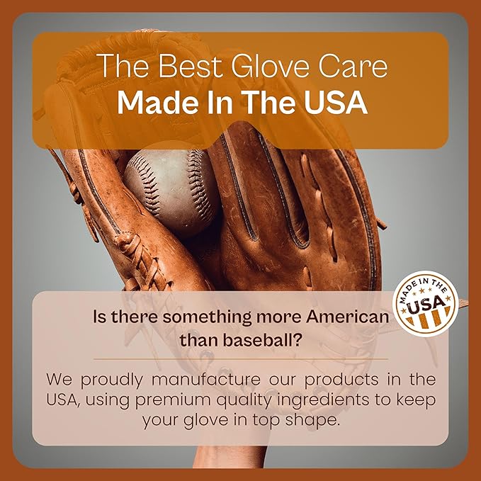 SARNA BASEBALL Glove Conditioner, Liquid, 8 Oz – Break in Faster, Keep Leather Maintained – Glove Conditioner for Mitts, Softball, & Baseball Gear Made in USA