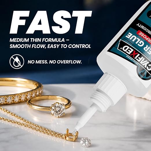 Fast Super Glue 30 Gram, Strong Instant Thin CA Glue with Precision Microtips & Anti-Clog Caps for Wood Ceramic Plastic Glass 3D Prints Model, Heavy Duty Cyanoacrylate Adhesive