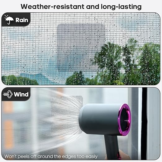 Secopad 28 Sheets Window Screen Patches Repair Kit, Grey/Black 3 Sizes Window Screen Repair Kit for Mesh Screen Door, Strong Adhesive Fiberglass Quick Screen Repair Tape