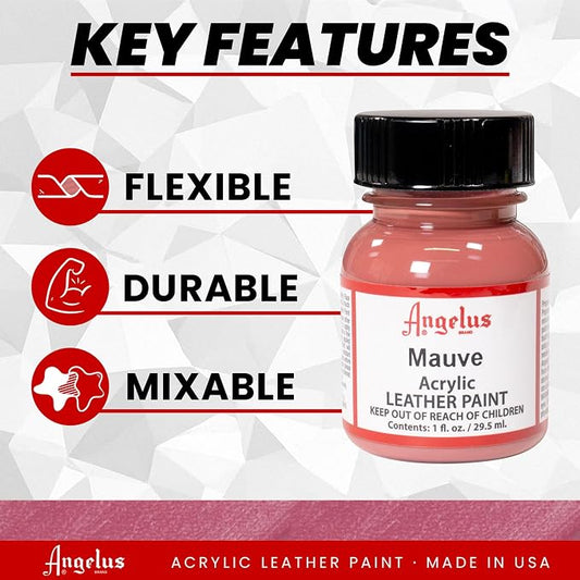 Angelus Acrylic Leather Paint, 1 oz, Mauve