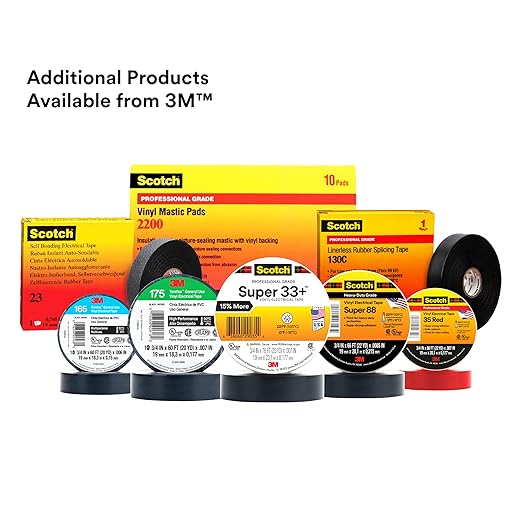 3M Scotch Vinyl Electrical Tape Super 88, 3/4 in x 44 ft, Black, 10 Rolls, Premium Grade, Rubber Resin Adhesive, PVC Backing, All-Season Heavy Duty Electric Tape