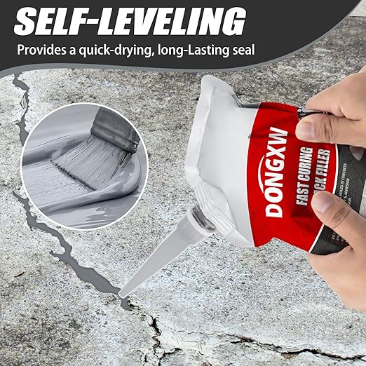 Dongxw Concrete Crack Filler, 8 PCS Cement Crack Repair Sealant, Self Leveling Concrete Filler for Driveways, Walkways, Patios, Outdoor Joint Repair Waterproof