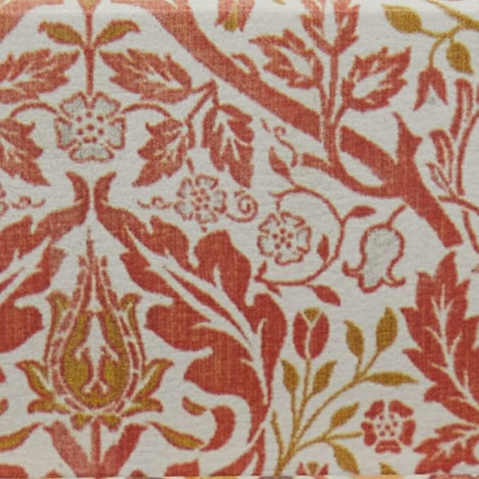 Deco 79 Faux Leather Decorative Box Faux Storage Book Book Shaped Boxes with Cream Floral Patterns, Set of 3 Decorative Keepsake Boxes 12", 9", 6"H, Orange