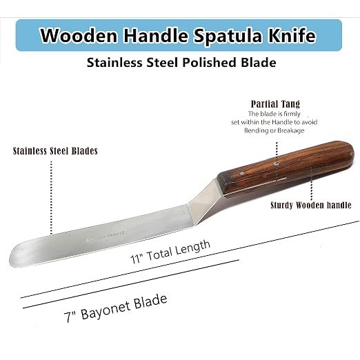 A2Z Scilab Brand Engineering Classic Offset Caulk Tooling Spatula, Stainless Steel (7 Inch Long Offset Blade)