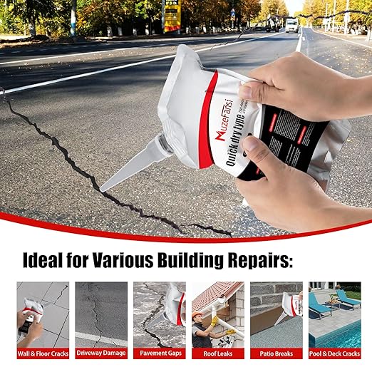 Asphalt Crack Filler,Concrete Crack Sealant,Asphalt Self-Leveling Cement Filler for Driveways, Walls, Patios, Garage Floors – Quick-Dry, Strong Bond(2 PCS)