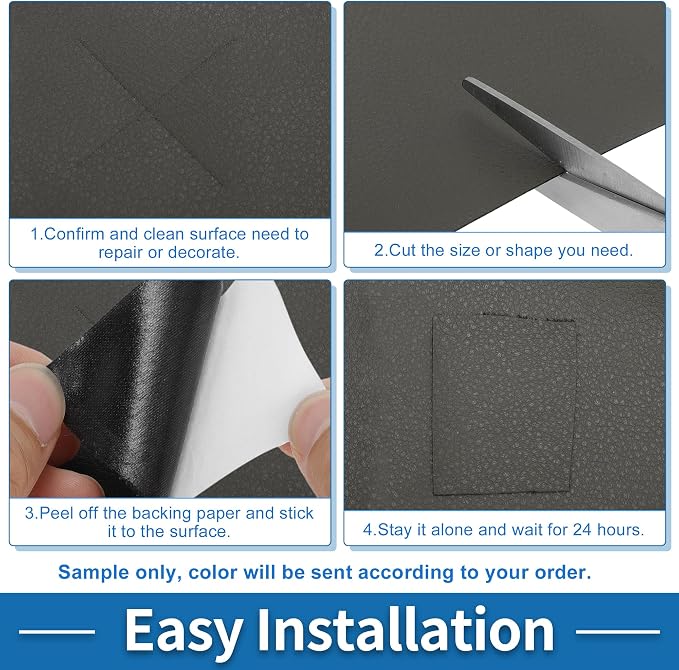 Self Adhesive Leather Repair Patch Strong Stickiness 30"x16" Leather Repair Tape PU Leather Deep Gray 1 Pcs