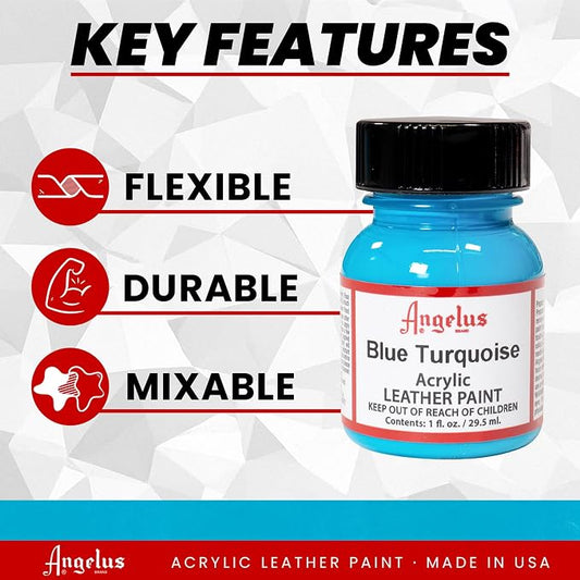 Angelus Acrylic Leather Paint, 1 oz, Blue Turquoise