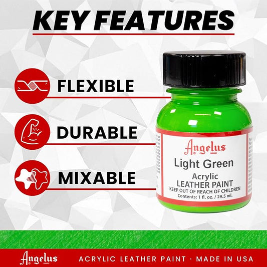 Angelus Acrylic Leather Paint, Light Green, 1 oz.