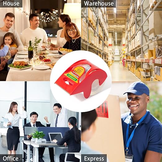 Packing Tape with Dispenser Clear Noiseless Packaging Tape for Shipping Moving Strong Sealing Adhesive Industrial Depot Tapes for Storage 1.96 inch x 33 Yards 1” Core 3 Pack