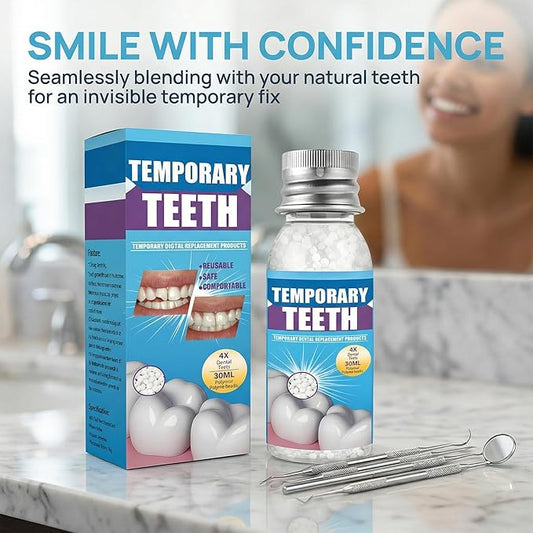 Fake Teeth Repair Kit, Moldable False Teeth Beads for Teeth Repair, Suitable for Missing, Cracked Denture Kit, Smile Confidently Again (1)