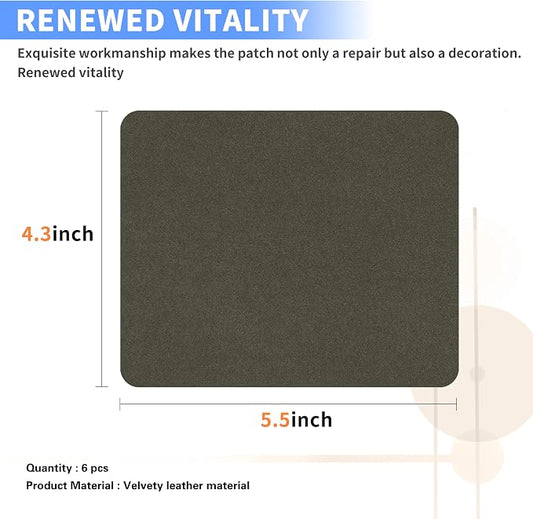 Azobur Sofa Fabric Repair Patch, 6 Piece Microfiber Patches, Self Adhesive Fabric Sofa Patch Repair Fabric, Luxurious Look, Quick Fix Sofa.(Olive Green)