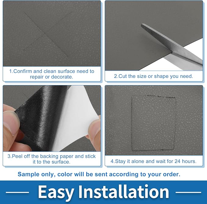 Self Adhesive Leather Repair Patch Strong Stickiness 3.1"x60" Leather Repair Tape PU Leather Gray 1 Pcs
