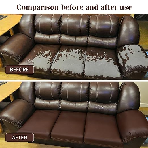 BSZHTECH Leather Repair Tape Self-Adhesive Leather Repair Patch for Couch Furniture Sofas Car Seats Advanced PU Vinyl Leather Repair Kit (MBrown, 3.9X79 inch)