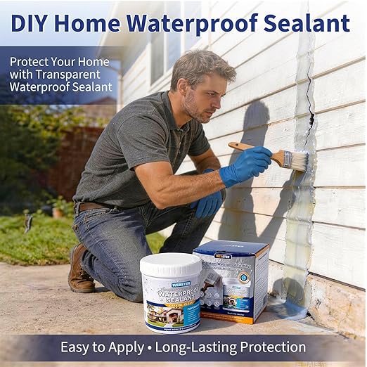 Transparent Waterproof Coating, WEBSTER 35 Oz Invisible Sealant,Transparent Leak Proof Coating for Roof, Wall, Bathroom, Window Sill, Indoor & Outdoor