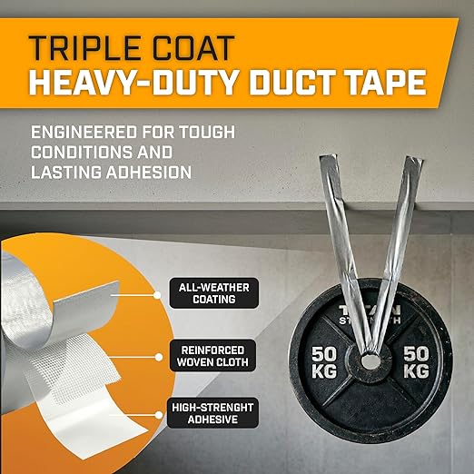 Lockport Silver Duct Tape - 6 Roll Multi Pack - 90 feet x 2 Inch - Strong Duct Tape Heavy Duty - Waterproof - No Residue - Bulk Value - Easy Tear - Industrial Use - DIY Home Repair