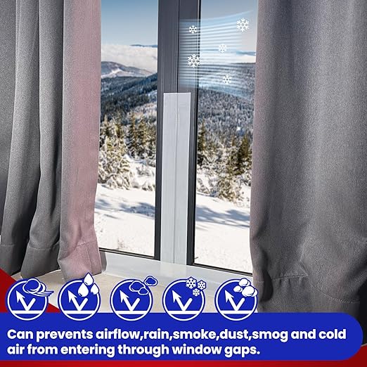 Birllaid Clear Window Weather Sealing Tape, Window AC Tape, 3 Inch x 65 FT Waterproof Blocker for Cold Heat Air, Windproof, No Residue Strong adheisve
