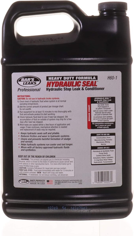 Bar's Leaks H60-1-4PK Hydraulic Seal Stop Leak & Conditioner, 1 Gallon, 4 Pack