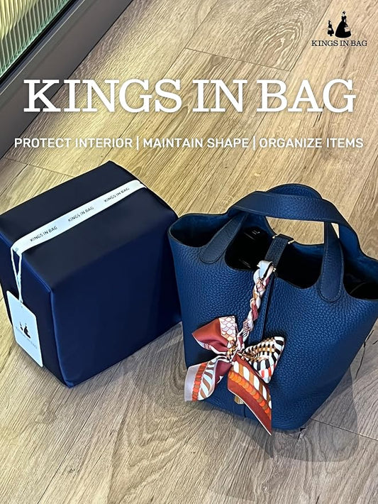 Purse Pillow Insert to Keep Shape - Lightweight Memory Foam Insert with Satin Cover for Home Storage & Travel, Multicolor Options, Fits for Picotin 22(Blue nuit, PC22)