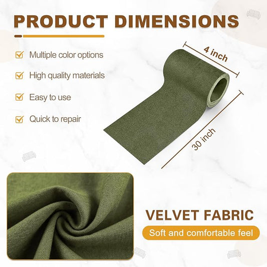 Azobur Sofa Fabric Repair Patch, Oversized Microfiber Patch, Self-Adhesive Repair Fabric, Super Cost-Effective (Olive Green)
