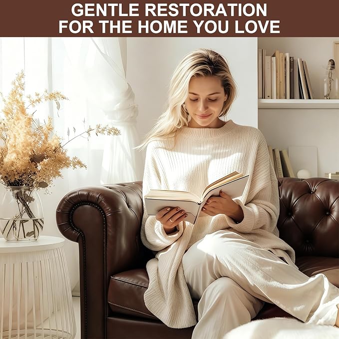 STARTSO WORLD Leather Recoloring Balm, Medium Brown Repair Kit for Furniture, Leather Dye, Color Restorer for Couches, Couch Paint | Repair, Restore & Renew Old, Faded Surfaces