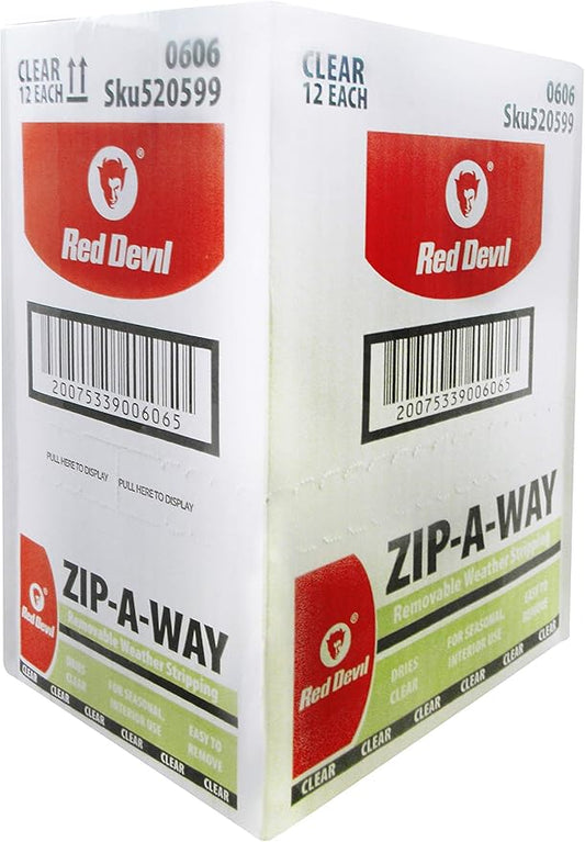 Red Devil 0606 Zip-A-Way Removable Sealant, 12-Pack, Clear, 12 Pack