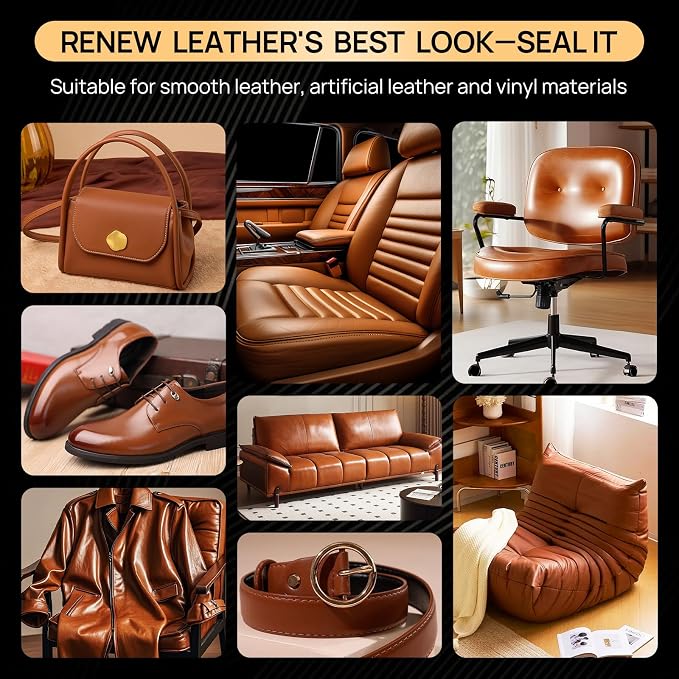 Leather Sealer Scratch-Resistant Leather Finisher, 5fl oz Leather Sealant & Protector Finisher for Dye, Paint,Durable Flexible Urethane Clear Coat for Leather Furniture, Shoes, Bags, Jackets