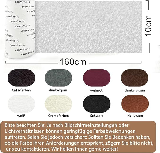Leather Repair Patch Tape,3.9 x 63 Inches Self Adhesive Leather Patches for Furniture,Vinyl Repair Kit for Car Seat,Couches,Sofas,Office Chairs,White