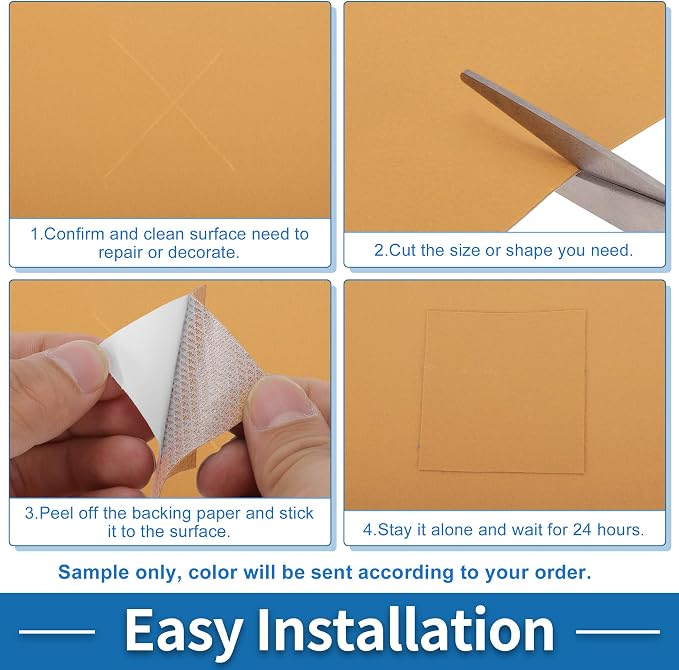 Self Adhesive Leather Repair Patch Strong Stickiness 39"x53.9" Leather Repair Tape PVC Faux Leather Khaki 1 Pcs