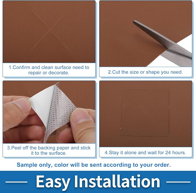 Self Adhesive Leather Repair Patch Strong Stickiness 39"x11.8" Leather Repair Tape PVC Faux Leather Coffee 1 Pcs