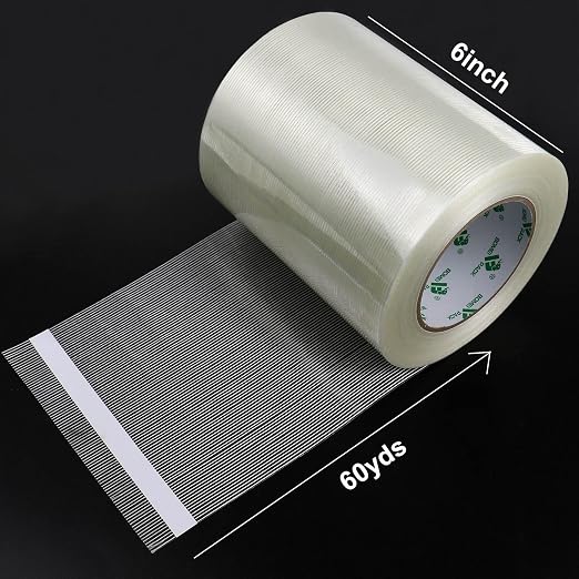 BOMEI PACK Wide Strapping Tape 6Inch, Heavy Duty Reinforced Packing Tape, Fiberglass Filament Tape 60yds 5.5Mil