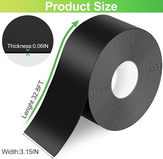 ToLanbbt Pond Liner Seam Tape, 3.15" x 32.8' Double Sided Peel and Stick Seam Tape Self Adhesive Seaming Kit Butyl Rubber Pond Liner Repair Patch Kit Waterproof for EPDM Roof Garden Cover Patch Repair
