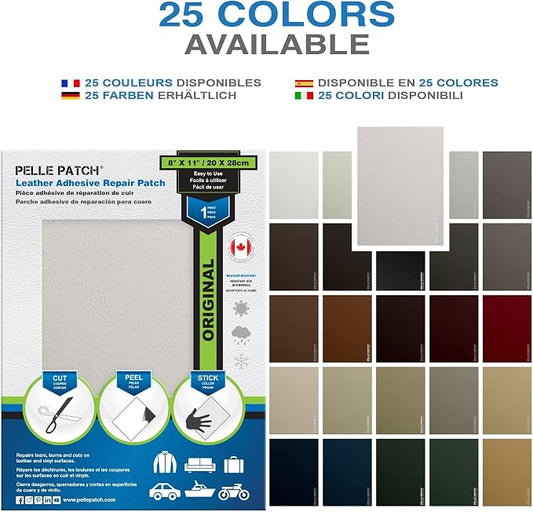 Leather Repair Kit for Couches - 25 Colors Available - Original 8x11 - Grey