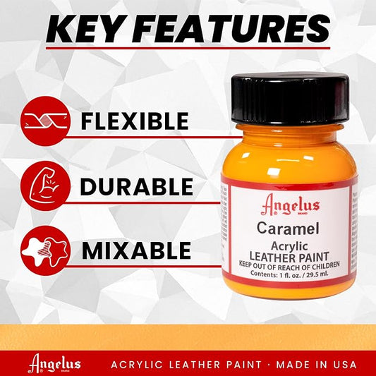 Angelus Acrylic Leather Paint, 1 oz, Caramel