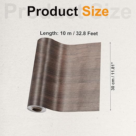 PATIKIL Wood Grain Tape 12" x 32 ft, Self-Adhesive Wood Texture Repair Tape Realistic Wooden Effect Patch for Furniture Cabinets Floor Walls, Black Walnut