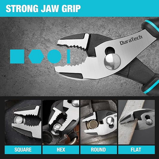 DURATECH 6 Inch Slip Joint Pliers, Small Pliers with Comfortable TPR Handle, High Carbon Steel, Swivel Rivet, Strong Sharp Teeth, Pliers for Tightening, Loosening and Gripping Nuts and Bolts