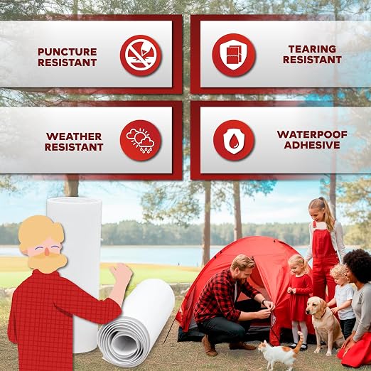 XFasten Fabric and Vinyl Repair Tape, Clear, 3-Inches by 20-Inches (2-Set), Waterproof Vinyl Repair Hole Patch Kit for Tent, Exercise Ball, Kayak, Inflatable Bed, Pool Float, and Airbed Mattress