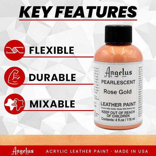 Angelus 4 oz Leather Paint, Rose Gold